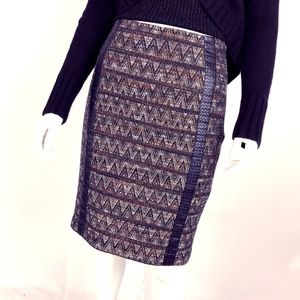 Trina Turk Faux Leather Trim Skirt